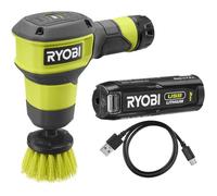 Ryobi Brosse de nettoyage RSCR4-120G 4V USB Lithium IPX7 pour joints, jantes avec 1 batterie 2,0 Ah