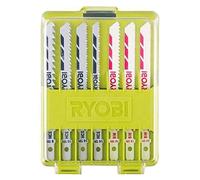 RYOBI - Coffret 10 lames baïonnettes scie sauteuse bois - plastique (6/10 / 14 TPI) et bimétal - RAK10JSB