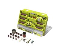 RYOBI Coffret 150 Accessoires Twist Lock pour Mini-Outil RAR800K-150 | Changement au quart de tour sans tournevis, coupe du métal, ponçage du bois, polissage, gravure sur verre, boîte à cases