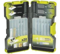 RYOBI - Coffret 20 lames scie sauteuse panachées bois et métal 75 et 100 mm TPI 6 / 8 / 10 / 12 / 14 / 20 / 24 - RAK20JB