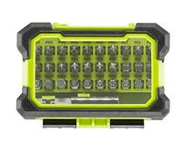 RYOBI Coffret 31 Embouts Impact RAK31MSDI Renforcés pour Visseuse à Chocs | 30 pointes noires et 1 porte-embout, tenue au couple élevé, empreintes cruciformes, Torx et hexagonales, chantier, montage