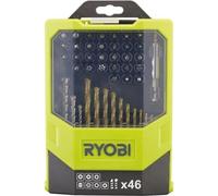 RYOBI - Coffret 46 accessoires mixtes : forets béton & métal + 31 embouts 25 mm PH / PZ / SL / HEX / T / TX / SQ - RAK46MIX