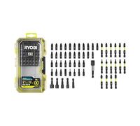 RYOBI Coffret 59 Embouts de Vissage Spécial Impact RX - Embouts PH/PZ/TX/HEX/SL + 5 Douilles + Porte-Embout 60 mm, Zone de Torsion, Revêtement Oxyde Noir, Coffret Compatible RYOBI® LINK - RARXSD59