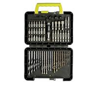 RYOBI Coffret 60 accessoires perçage/vissage RAK60DDF – forets bois, métal, béton + porte-embout