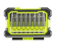 RYOBI Coffret Antichoc 15 Embouts de Vissage 50 mm PH/PZ/TX RAK15MSD | Assortiment de 15 accessoires longs, empreintes cruciformes, Pozidriv et Torx, format 50 mm, perceuse et visseuse, montage
