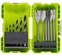 RYOBI - Coffret empilable perçage bois 12 accessoires (6 forets + 6 meches plates) - RAK12SWD