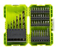 RYOBI - Coffret Perçage & Vissage 38 Pièces RYOBI - Forets Métal HSS & Embouts Variés - Rangement Empilable - Idéal Travaux Courants & Mécanique - RAK38SDD