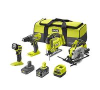 Pack RYOBI ONE+ 18V : 4 machines - 2 bat. Li-Ion 5Ah et 2Ah + chargeur & sac de transport