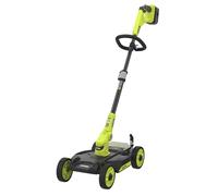 RYOBI Coupe-Bordures 18V One+ Largeur 30 cm RY18LMC30A-120 Batterie 2,0Ah | Batterie 2,0 Ah et chargeur inclus, 10 min d'autonomie, bac 30 L, carter de tonte 4 roues, petits jardins et rez-de-jardin