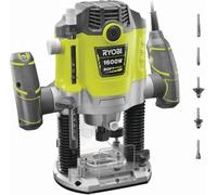 RYOBI - Défonceuse 1 600 W - 10 000-26 000 tr/min - pinces 8/6 mm - 5 fraises incluses - Livrée en coffret - RRT1600-K