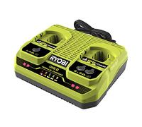 RYOBI - Double Chargeur Simultané Lithium sans Fil 18V One+ - 2 Ports (4,0 A + 2,0 A) - Technologie IntelliPort, Mode Économie d’Énergie, Indicateurs LED - RC18240