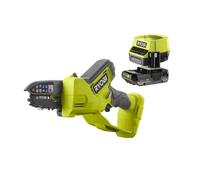 RYOBI - Élagueur à main 18V ONE+ - Brushless- guide 10 cm - 6 m/s - tendeur sans outil + batterie 2,0 Ah & chargeur - RY18PSX10A-120