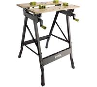 RYOBI - Etabli pliable orientable à 90° - table bambou 605 x 625 x 790 mm - 6,5 kg - Livré avec 4 mors et 1 e service - RWB02