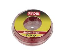 RYOBI Fil de Coupe Rond 2,4 mm x 15 m RAC104 pour Débroussailleuses 36V | Recharge rouge de 15 mètres, diamètre 2,4 mm, modèles thermiques, ronces, taillis et végétation dense, coupe robuste