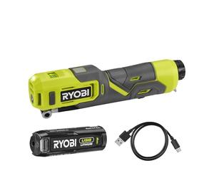 RYOBI - Gonfleur haute pression - 4V USB Lithium - RI4-120G - Vélos, ballons, compact, digital - 1 Batterie 2,0 Ah