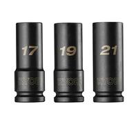 RYOBI Jeu de 3 Embouts de Vissage Impact RHDIS3PC Queue Hexagonale Acier | Tête à 6 points et parois épaisses résistantes aux chocs, marquage en millimètres, visseuses à chocs, longue durée de vie