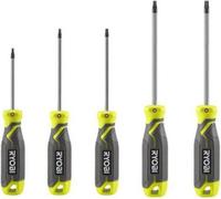 RYOBI - Jeu de 5 tournevis TORX avec lame aimantée T10, T15, T20, T25, T30 - RHSDST5