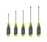 RYOBI Jeu de 5 Tournevis Torx RHSDST5 T10 à T30 Électroménager et Auto | Empreintes étoilées 6 lobes, 5 tailles courantes, vis de sécurité modernes, appareils ménagers, mécanique automobile