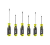 RYOBI - Jeu de 6 Tournevis Aimantés - RHSDS6PC - PH/PZ/Plat, Manche Ergonomique, Anti-roulement