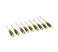 RYOBI Jeu de 9 Tournevis Aimantés RHSDS9PC Empreintes Plates PH et PZ | Assortiment large de tailles fines et larges, lames magnétiques, vis courantes préservées, bricolage et petite mécanique