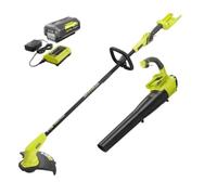 Ryobi Kit combiné coupe-fil et souffleur de feuilles avec batterie 40 V sans fil (2 outils) avec batterie 4,0 Ah et chargeur