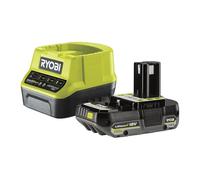 RYOBI - Kit Énergie 18V One+ RC18120-120CG - Chargeur Compact + Batterie 2.0Ah, Légère, Compatible Tous Outils Bricolage et Jardin de la Gamme One+