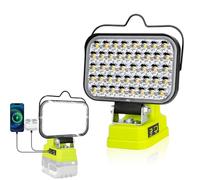 Ryobi Lampe de travail pour lampe sans fil Ryobi 18 V, 84 W 8000 lm, projecteur portable sans fil avec port de charge rapide USB et de type C pour outils Worx, projecteur LED pour camping, pêche