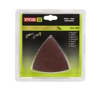 RYOBI Lot de 10 Abrasifs Triangulaires RAK10MT Grain 60, 80 et 120 Ponçage | 3 feuilles de grain 60, 3 de grain 80 et 4 de grain 120, fixation auto-agrippante, angles, coins et détails de bois