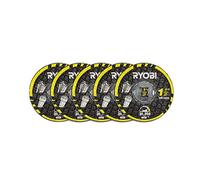 RYOBI Lot de 5 Disques à Tronçonner Twist Lock 38 mm RAR302-5 Recharge | Métal, plaques de plâtre, plastique dur, plexiglas et béton cellulaire, montage centré et sûr, mandrin RAR902 non inclus