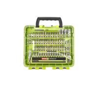 RYOBI - Mallette 71 accessoires de vissage mixtes : 43 embouts 25 mm, 18 embouts 50 mm + 9 douilles & 1 porte-embout - RAKDD71
