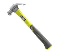 Ryobi – Marteau fibre de verre RHHCC450 450 g – Griffe courbe, Anti‑vibration, Bricolage
