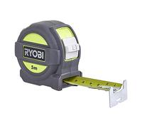 Ryobi Mètre ruban RTM5M – 5 m, 25 mm, crochet renforcé, bricolage