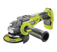 RYOBI - Meuleuse d'angle BRUSHLESS 125mm 18V ONE+ - 11 000 tr/min - poignée auxiliaire + 1 disque à ébarber - R18AG7-0