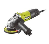 RYOBI - Meuleuse d'Angle Filaire 800W 125mm - 12 000 tr/min - Livrée avec 1 Disque à Ébarber le Métal Ø 125 mm et 1 Poignée Latérale 2 Positions - Protection Anti-Démarrage - RAG800-125G