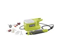 RYOBI Mini-Outil Sans Fil 18V ONE+ RRT18-0 - Vitesse Variable Jusqu’à 35 000 tr/min, Idéal Gravure, Meulage, Découpe Précise, 15 Accessoires - Batterie Non Incluse