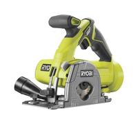 RYOBI Mini-Scie Circulaire Plongeante 18V ONE+ R18MMS-0 (Sans batterie) | 2 lames interchangeables multimatériaux et carrelage, semelle large, guide parallèle et ournis, bois et stratifiés