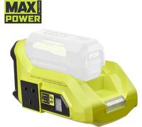 RYOBI Onduleur à batterie RY36BI300A-0 300W, source de courant mobile, inverseur, port USB A et USB C