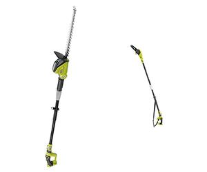 Ryobi One + 18 V Opt1845 Pole Taille-Haies sans Fil, Lame de 45 cm (Corps Uniquement), OPT1845, 18V & Élagueur à Chaîne sur Perche One+, 18 V OPP1820 Noir/Vert