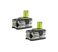 Ryobi ONE+ 5133003370 Kit de batterie pour outils électriques 18 V avec 2 batteries lithium 5,0 Ah + RB18LL50F12 | Batteries d'outils avec protection contre les surcharges et indicateur de niveau de