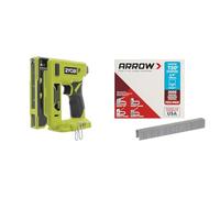 RYOBI ONE+ - Agrafeuse 18V avec Chargeur 90 Agrafes - Dos 9,4 mm, Longueur 6,35 à 14,3mm - T50 10mm Arrow A506Ip avec Crochet de Maintien - R18ST50-0