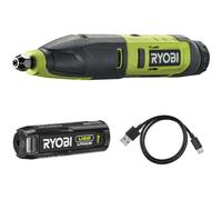 Ryobi Ciseaux à bois RPC4-120G – 4V USB Lithium, batterie 2 Ah, vitesse variable, 3 gouges