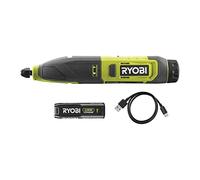 RYOBI - Outil de Sculpture - Ciseaux à bois - 4V USB Lithium RPC4-120G - Vitesse Variable, Précision pour Bois, Métal Léger, Pierre Douce, Gravure Artistique - batterie 2 Ah, câble USB-C, 3 gouges