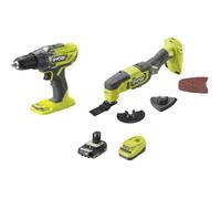 Pack 2 outils Perceuse-Visseuse et Outil Multifonction RYOBI 18V One+ - Avec batterie 2,0Ah et chargeur
