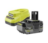RYOBI - Pack Batterie 18V One+ - RC18120A-140XG - Batterie 4.0Ah Haute Capacité + Chargeur Rapide - Longue Autonomie pour Projets de Bricolage et Outils Gourmands