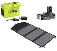 Ryobi - Kit Voyage 18V One+ : Panneau Solaire 21 W + Transformateur/Chargeur + Batterie Lithium+ 18V 2,0 Ah - RYSP21ABI150B-120
