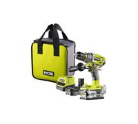 RYOBI - Perceuse à percussion BRUSHLESS 18V ONE+ - 85 Nm - mandrin métal 13mm - 2 batteries 5 Ah & 2 Ah chargeur sac - R18PD7-252S