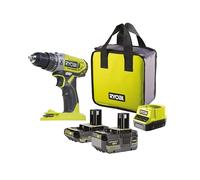 Ryobi Perceuse-visseuse à percussion sans fil ONE+ R18PD2-242S 18V avec batt Lithium+ 2,0Ah & 4,0Ah