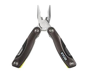 RYOBI Pince Multifonction 14 en 1 RMT14 Lames, Tournevis et Décapsuleur | Outil de poche remplaçant 14 accessoires, pochette de transport incluse, couteau, scie et pinces, bricolage nomade, camping