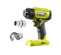 RYOBI Pistolet Thermique Sans Fil 18V ONE+ R18HG-0 - Température Jusqu’à 470°C, 2 buses, Format Compact, Léger - Décollage Peinture, Thermo-Rétractable - Batterie Non Incluse
