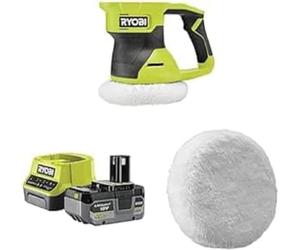Ryobi - Polisseuse 18V - 3 000-4 500 osc/min - 2 vitesses - patin 150 mm - Livrée avec 4 bonnets (2 polissage & 2 tissu éponge), 1 batterie 4Ah et 1 chargeur rapide